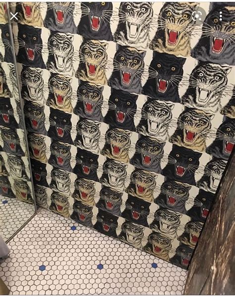 wallpaper gucci tiger|gucci tiger wallpaper bathroom.